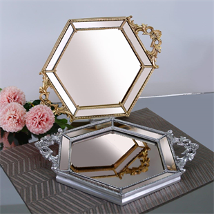 By Selim Altıgen Aynalı Tepsi Gümüş STPS 108GMS70RS 