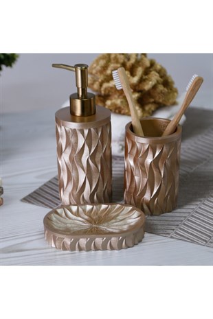 By Selim Artemis Vizon 5 Parça Polyester Banyo Seti 