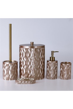 By Selim Artemis Vizon 5 Parça Polyester Banyo Seti 