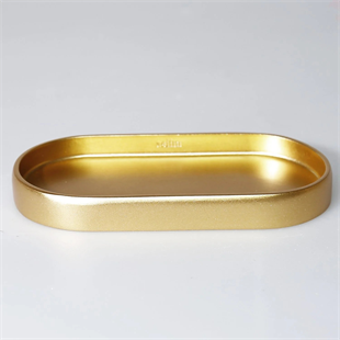 By Selim Linen Altın 5 Parça Polyester Banyo Seti 