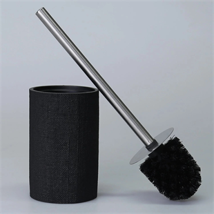 By Selim Linen Siyah 5 Parça Polyester Banyo Seti 