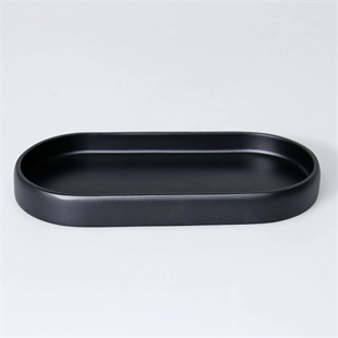 By Selim Linen Siyah 5 Parça Polyester Banyo Seti 