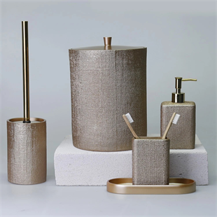 By Selim Linen Vizon 5 Parça Polyester Banyo Seti 