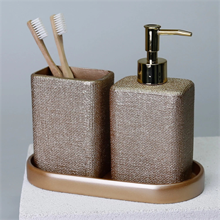 By Selim Linen Vizon 5 Parça Polyester Banyo Seti 