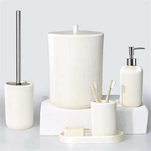 By Selim Lydia İnci 5 Parça Polyester Banyo Seti 