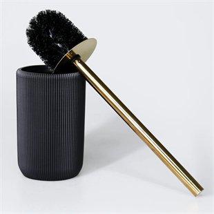 By Selim Lydia Siyah 5 Parça Polyester Banyo Seti 