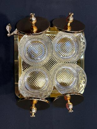 By Selim Nar Metal Ayaklı 4’lü Tepsili Sunum 