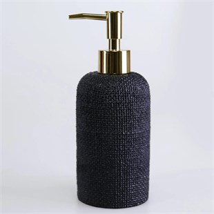 By Selim Natural 5 Parça Polyester Banyo Seti Siyah 
