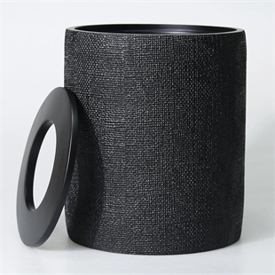 By Selim Natural 5 Parça Polyester Banyo Seti Siyah 