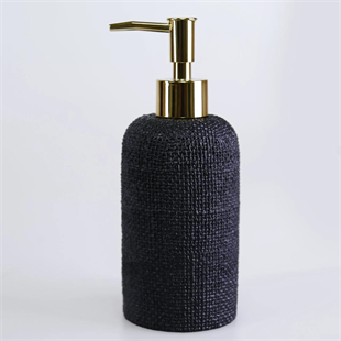 By Selim Natural 5 Parça Polyester Banyo Seti Siyah 