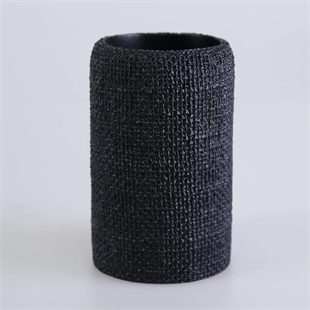 By Selim Natural 5 Parça Polyester Banyo Seti Siyah 