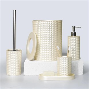 By Selim Neptune İnci 5 Parça Polyester Banyo Seti 