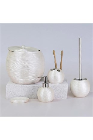 By Selim Planet İnci 5 Parça Polyester Banyo Seti 