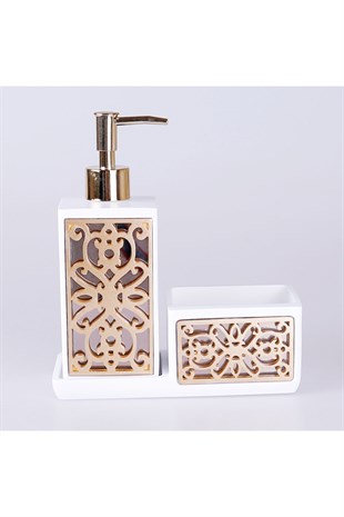 By Selim Sofia Sıvılı Süngerlik Sabunluk Beyaz Altın SMTF128BYA41RS 