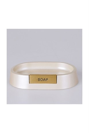 By Selim Troy İnci Altın 5 Parça Polyester Banyo Seti 