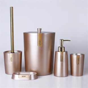 By Selim Troy Vizon 5 Parça Polyester Banyo Seti 