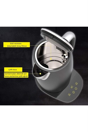 Carrera No:451 Kettle 1.7 Litre 2200 Watt Gri 20422011 
