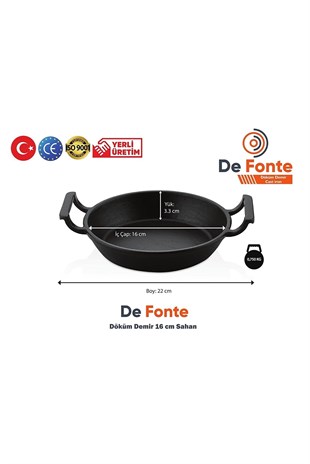 De Fonte Demir Döküm 16 Cm Yuvarlak Sahan 