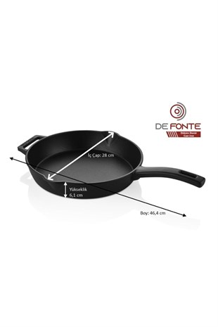 De Fonte Döküm Demir 28 Cm Yuvarlak Kızartma Tavası Dfy2800 