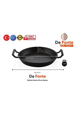 De Fonte Döküm Demir Yuvarlak Çap 22 Cm Sahan DFS2200 