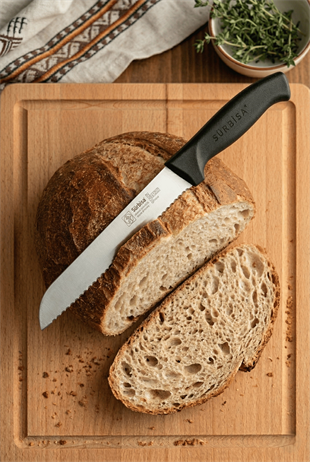 Ekmek Kesme Bıçağı Lazer Bilemeli Tırtıklı Vakfıkebir Ekmeği Dilimleme Bıçak 39 Cm Sürmene Sürbisa 61201 