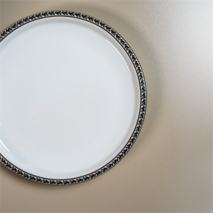 Evaliza Alaia Black Gold Leaves 2mm Altın 12 Kişilik 60 Parça Porselen Yemek Takımı 