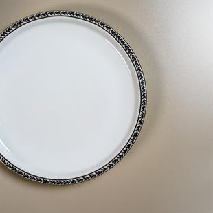 Evaliza Alaia Black Gold Leaves 2mm Altın 12 Kişilik 60 Parça Porselen Yemek Takımı 