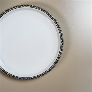 Evaliza Alaia Black Gold Leaves 2mm Altın 12 Kişilik 60 Parça Porselen Yemek Takımı 