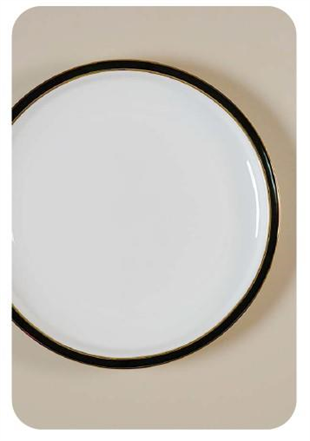 Evaliza Alaia Black Gold Line 2mm 12 Kişilik 60 Parça Porselen Yemek Takımı 