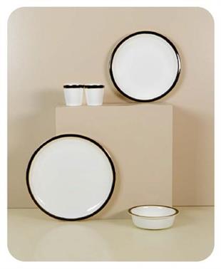 Evaliza Alaia Black Gold Line 2mm 12 Kişilik 60 Parça Porselen Yemek Takımı 