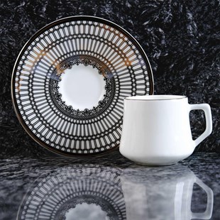 Evaliza Crown Platin 6 Kişilik Porselen Kahve Fincan Takımı 80 ml 44199 