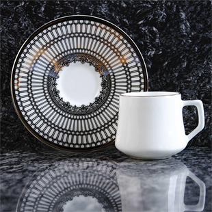 Evaliza Crown Platin 6 Kişilik Porselen Kahve Fincan Takımı 80 ml 44199 