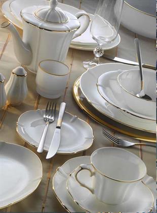 Evaliza Magnolia 36 Parça Porselen Kahvaltı Takımı 2 MM Gold 