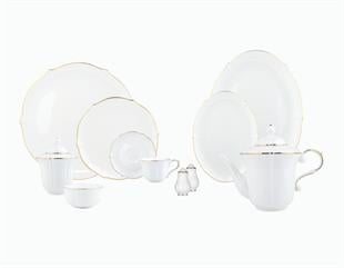 Evaliza Magnolia 36 Parça Porselen Kahvaltı Takımı 2 MM Gold 