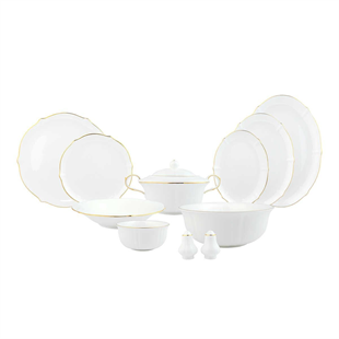 Evaliza Magnolia Gold 60 Parça 12 Kişilik Porselen Yemek Takımı 