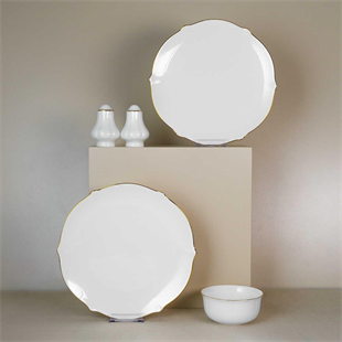 Evaliza Magnolia Gold 60 Parça 12 Kişilik Porselen Yemek Takımı 