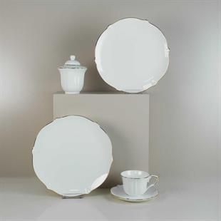 Evaliza Magnolia Premium Gold 36 Parça 6 Kişilik Porselen Kahvaltı Takımı 