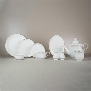 Evaliza Magnolia Premium Gold 36 Parça 6 Kişilik Porselen Kahvaltı Takımı 