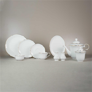 Evaliza Magnolia Premium Gold 36 Parça 6 Kişilik Porselen Kahvaltı Takımı 