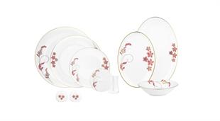 Evaliza Nostalji Çiçek 42 Parça 6 Kişilik Porselen Kahvaltı Takımı 