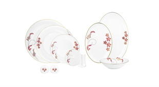 Evaliza Nostalji Çiçek 42 Parça 6 Kişilik Porselen Kahvaltı Takımı 