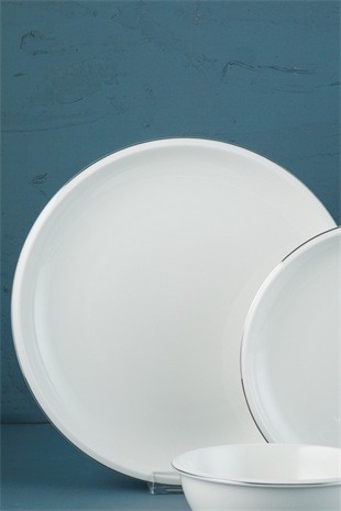 Evaliza Platin Elegant 30 Parça 6 Kişilik Porselen Yemek Takımı 