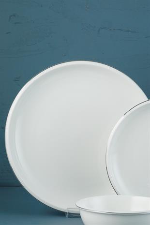 Evaliza Platin Elegant 30 Parça 6 Kişilik Porselen Yemek Takımı 