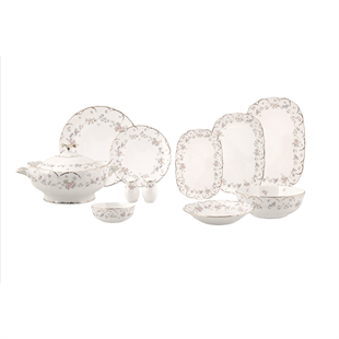 Evaliza Queens Garden 60 Parça 12 Kişilik Porselen Yemek Takımı 53953 