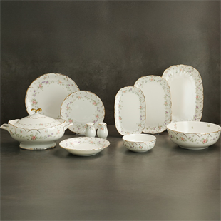 Evaliza Queens Garden 60 Parça 12 Kişilik Porselen Yemek Takımı 53953 