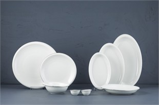 Evaliza Stripe Platin 30 Parça 6 Kişilik Porselen Yemek Takımı 