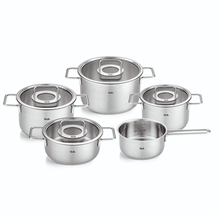 Fissler Pure Collection 9 Parça Cam Kapak Çelik Tencere Seti 