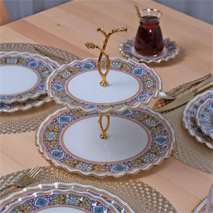 Glore Gisele Altın Yaldızlı Cam Kurabiyelik 81219 