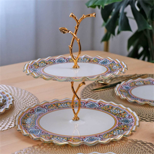 Glore Gisele Altın Yaldızlı Cam Kurabiyelik 81219 