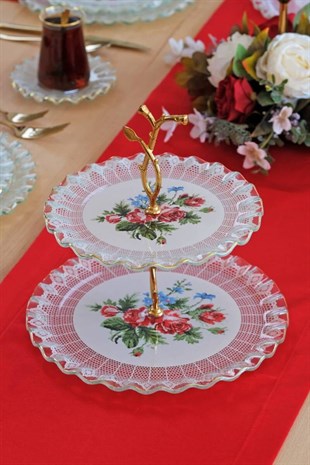 Glore Maudie Altın Yaldızlı Cam Kurabiyelik 84379 